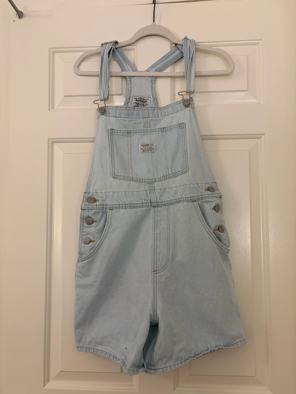 Levi's Light Blue Denim Short Overalls